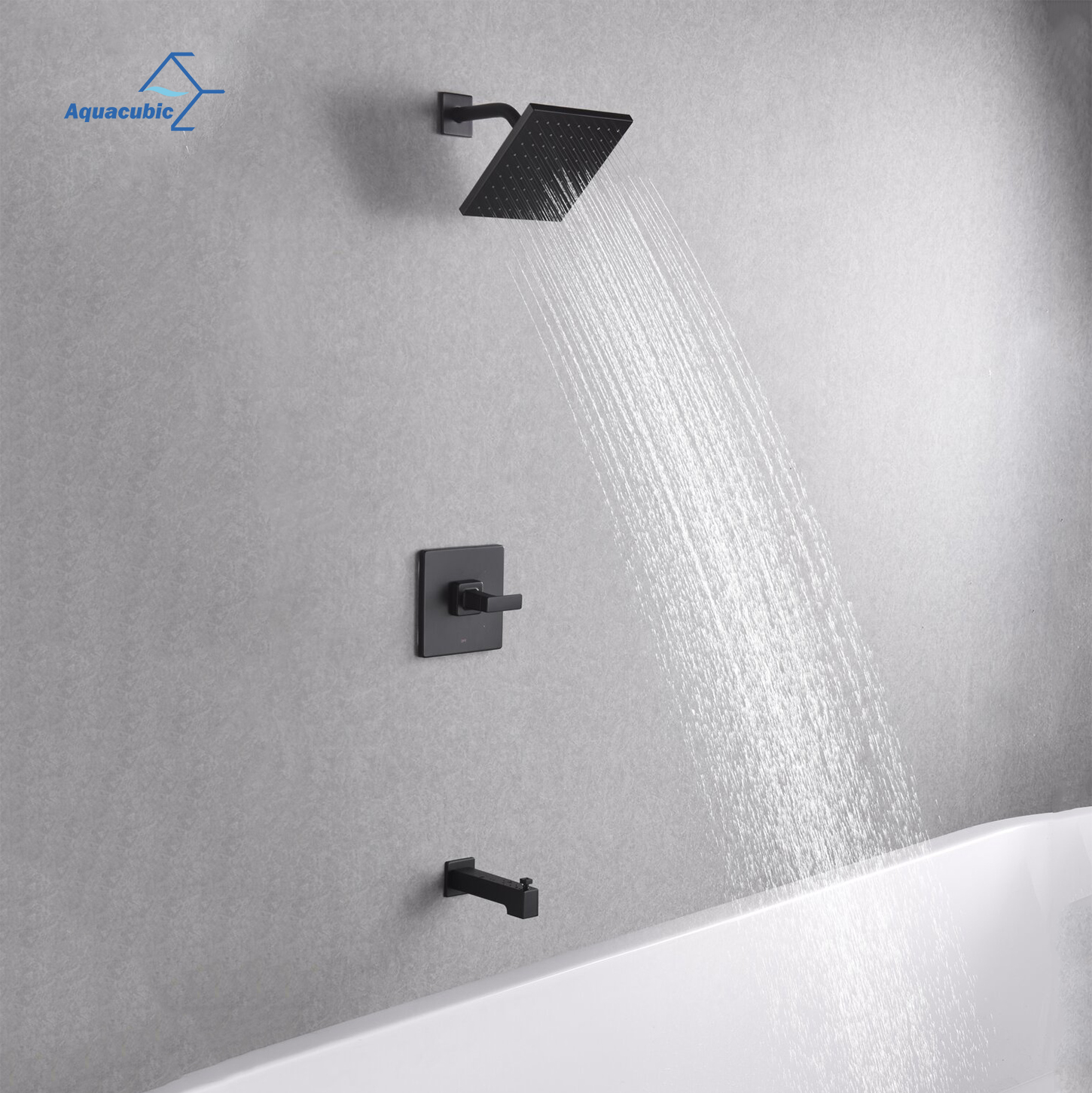 Högtrycksregnduschblandare Set Komplett badrumsbadkar Badkar Svart duschsystem kranset