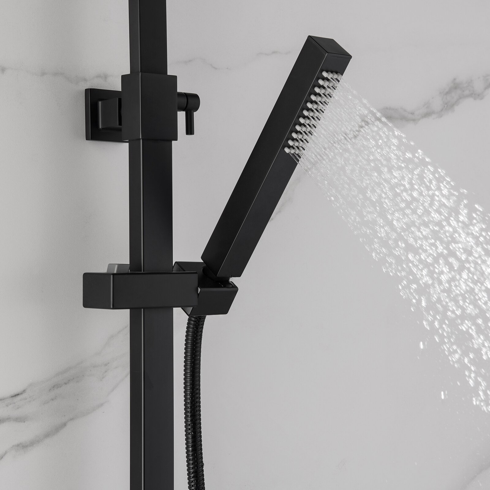 Aquacubic Blyfritt regn Badrum Dusch Kran Exponerat rör Duschsystem Med handdusch