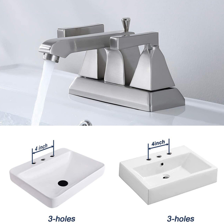 Modern stil Nickel Borstad 4 Inch Centerset Badrum Handfat Tvättkran Med CUPC