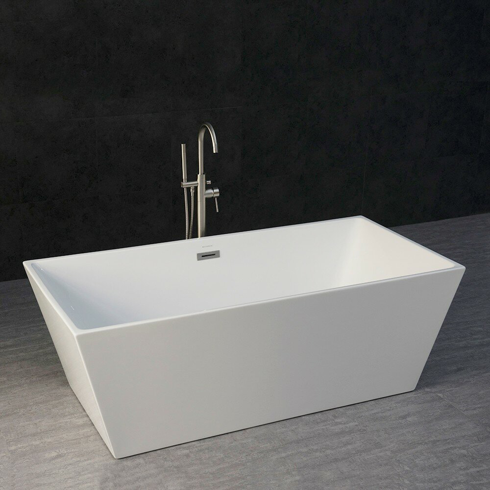 Lyxig modern design 67 tums badkar i akryl SPA-badkar med bräddavlopp och avlopp