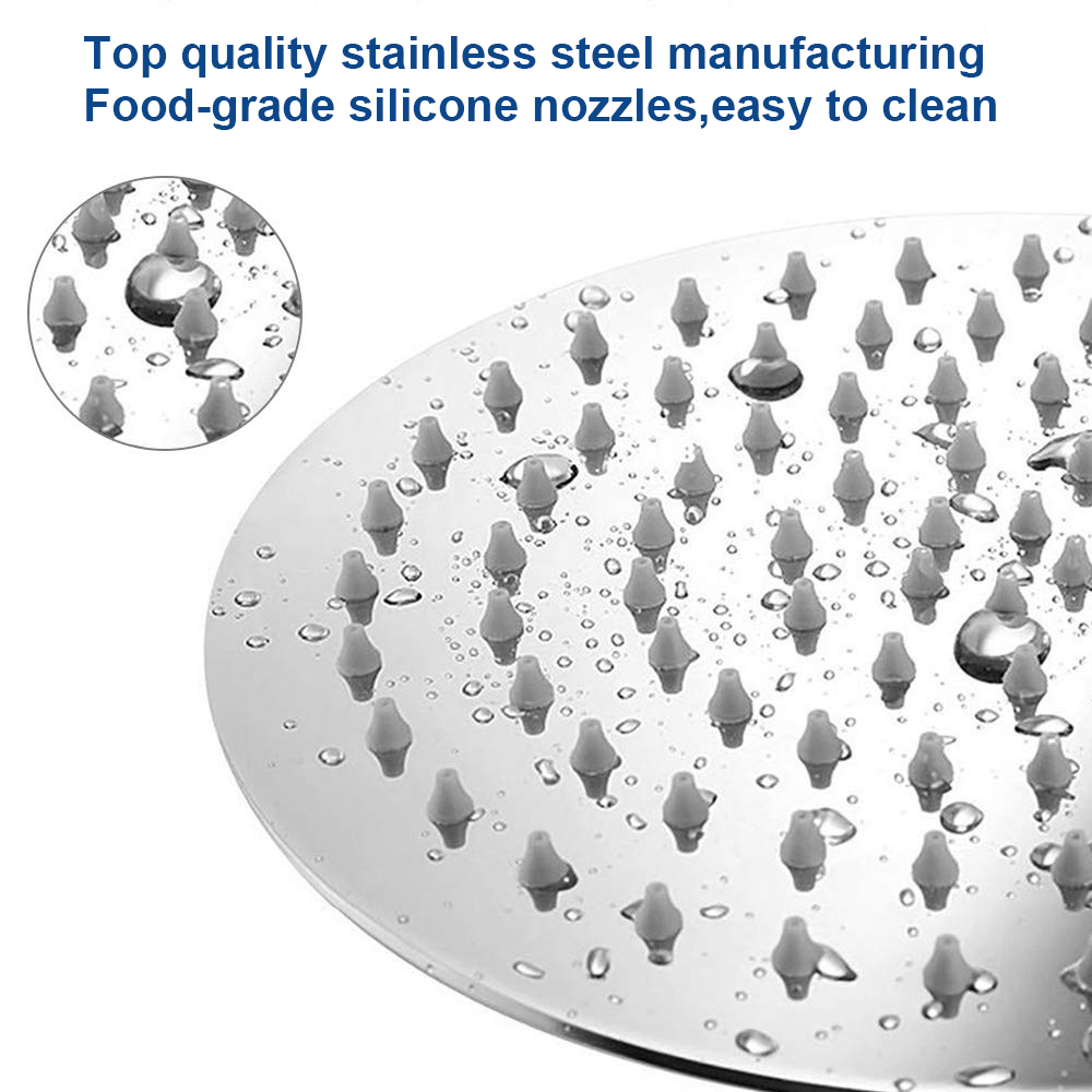 Modern högtrycksrund 8 tum 10 tum 12 tum takdusch i rostfritt stål Takmonterad regnduschhuvud 