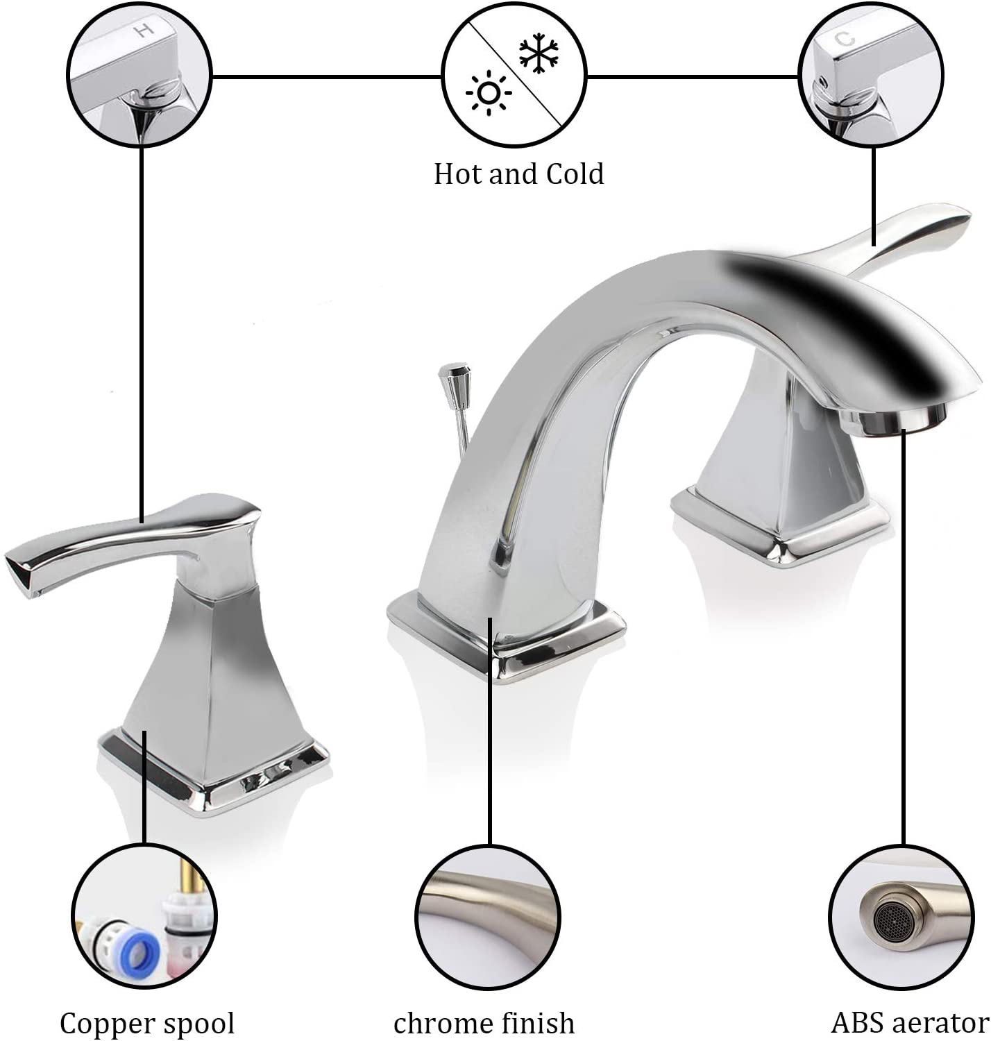 Aquacubic UPC Centerset 4 tums blyfri mässing badrumskran med lyftstång pop-up avlopp