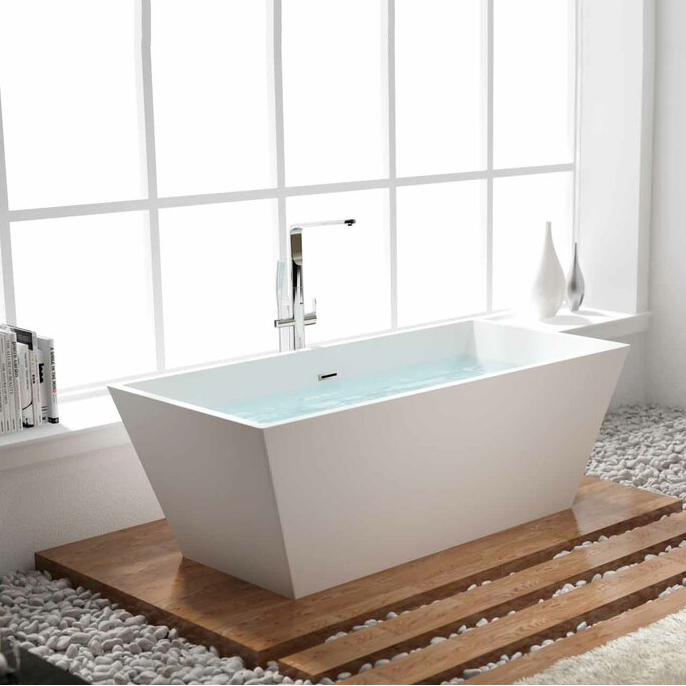 Lyxig modern design 67 tums badkar i akryl SPA-badkar med bräddavlopp och avlopp