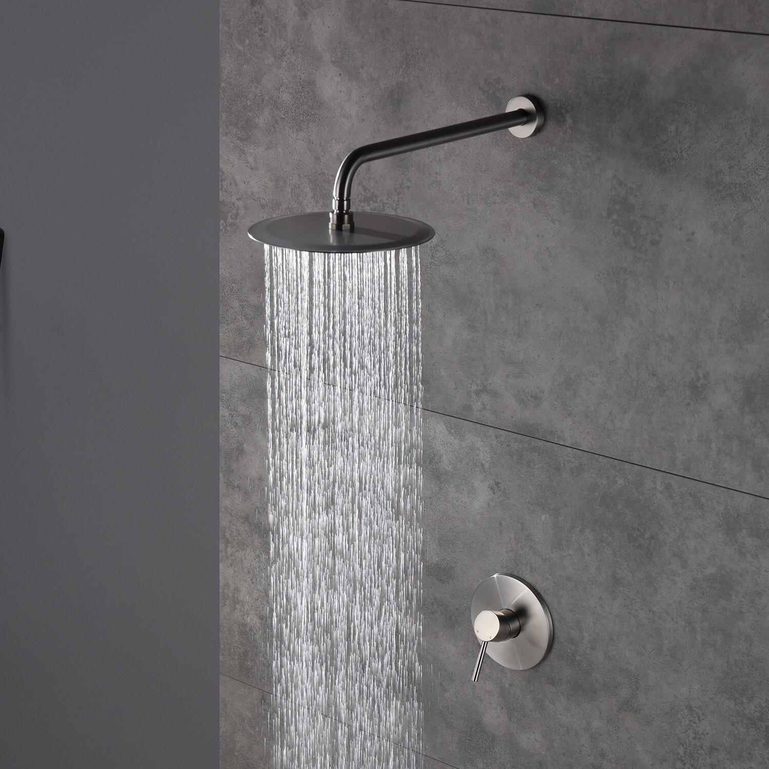 Aquacubic väggmonterad regntrycksbalanserat badkar och duschsystem med grovventil