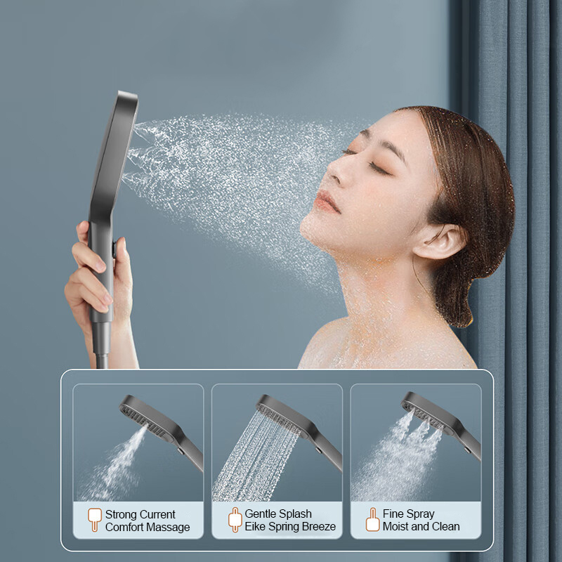 Högtrycksduschsystem Termostatisk LED Temperaturdisplay 4 Funktion Piano Key Shower Set