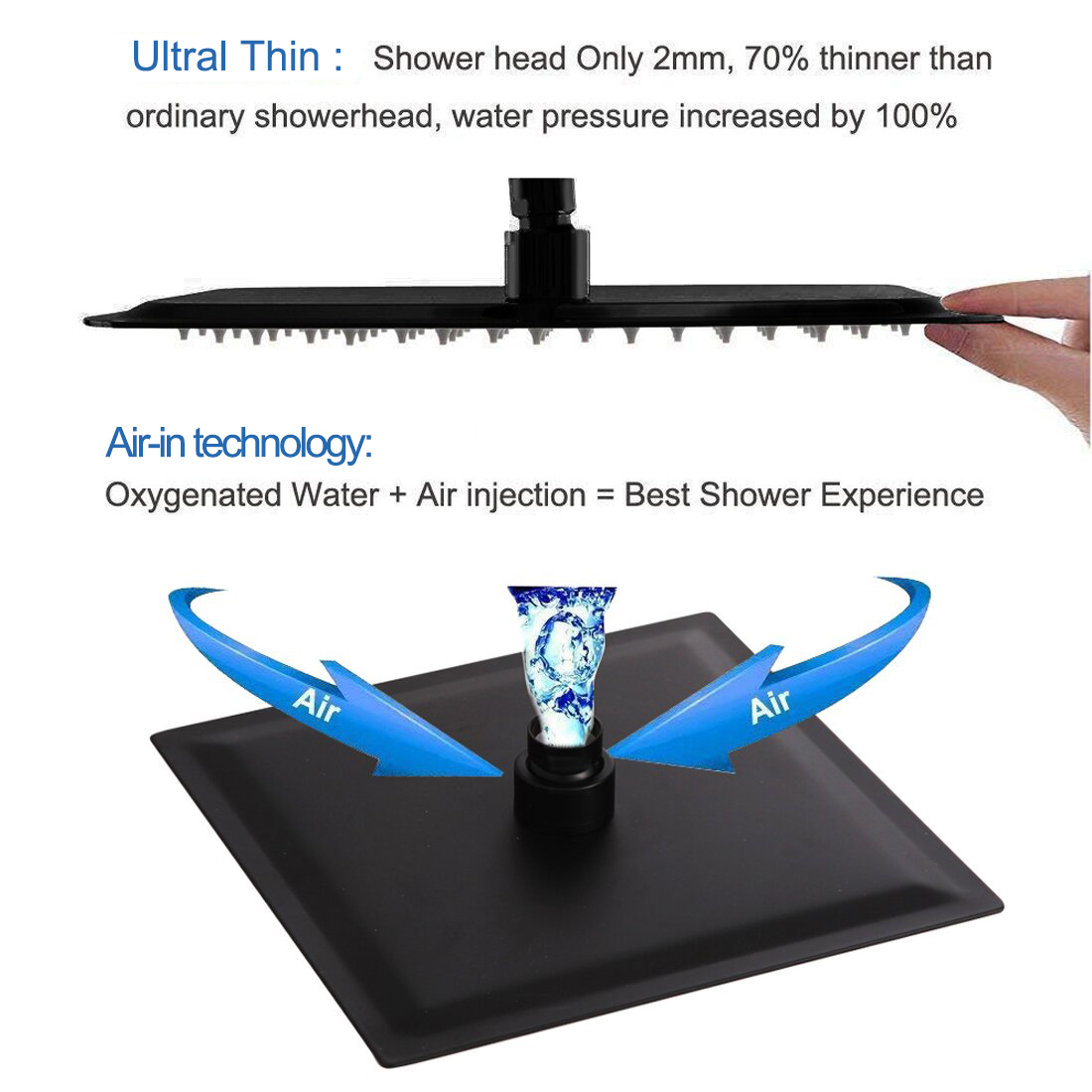 Aquacubic China Shower System Tillverkare Mattsvart Duschset med ett handtag med badkarspip