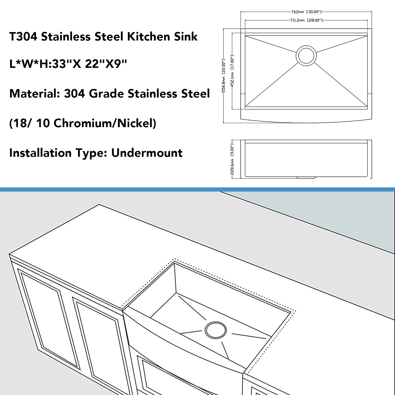  Handgjorda Handfat Fabriksförkläde Fram Djup Enkelskål Fireclay Farmhouse Diskbänk med Ledge Workstation 