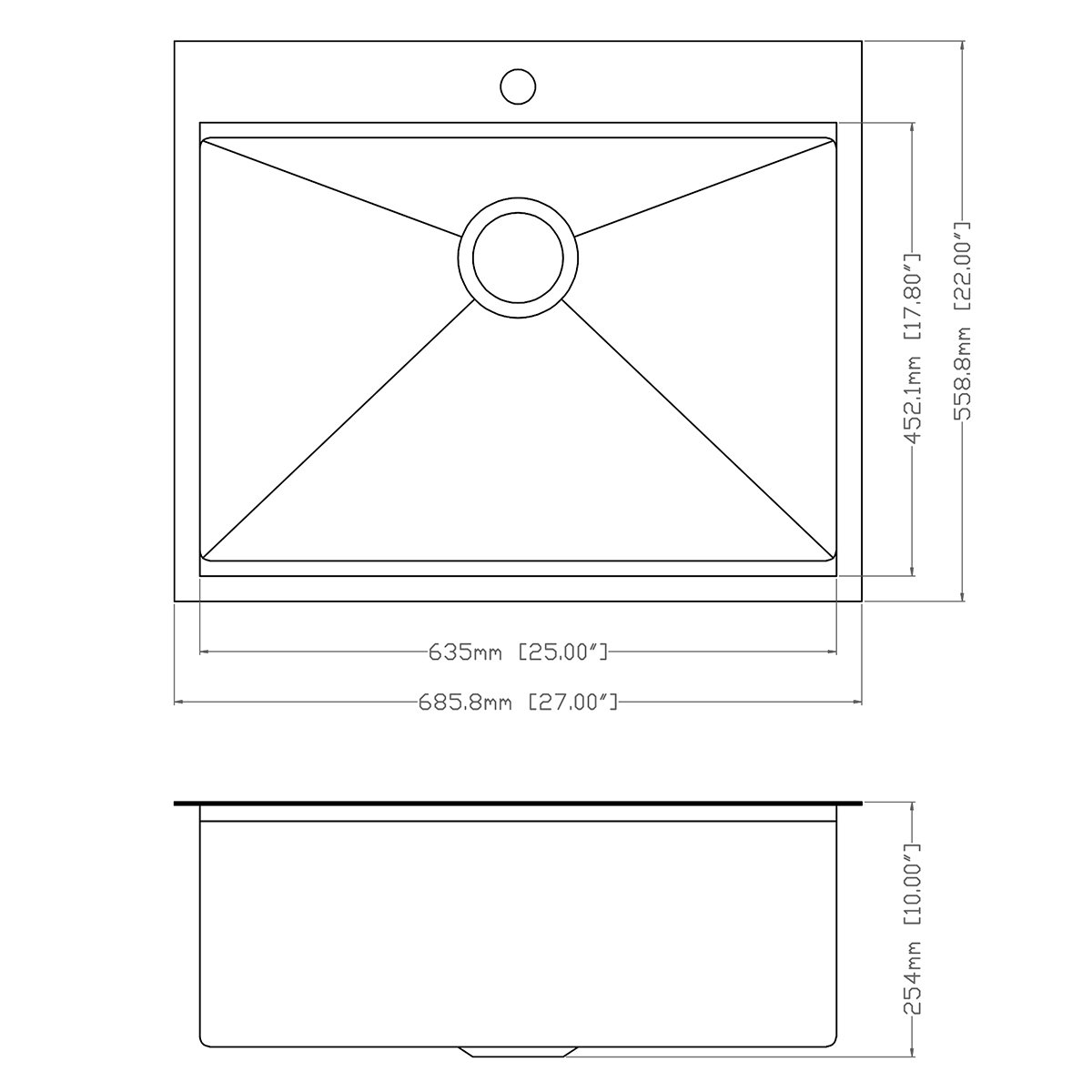 Rostfritt stål Handgjord Dual Mount Topmount Drop In UPC Gunmetal svart diskbänk med avsats