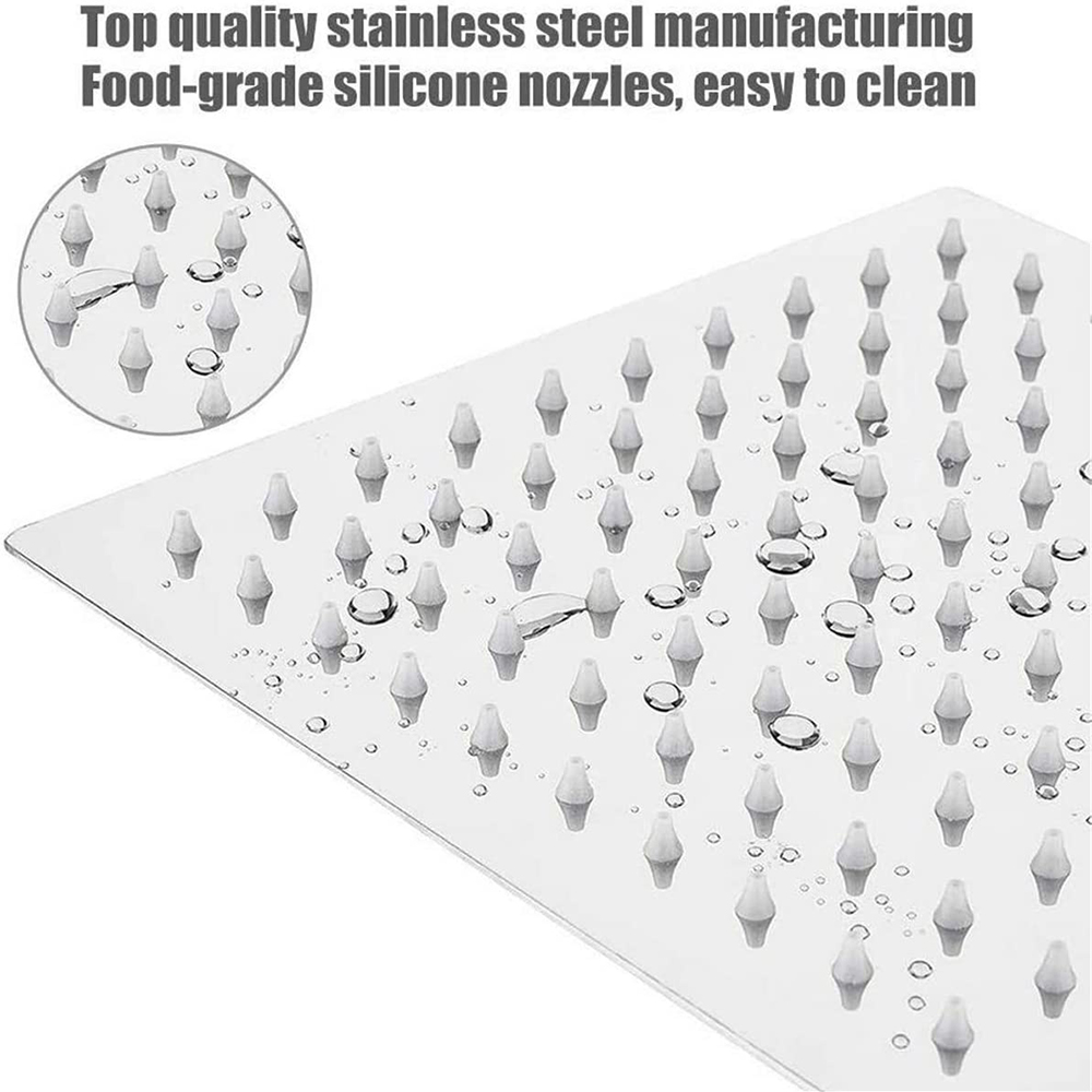 Stort ultratunt design Borstad Nickel 304 rostfritt stål Vattensparande fyrkantigt badrum Top Regnduschhuvud