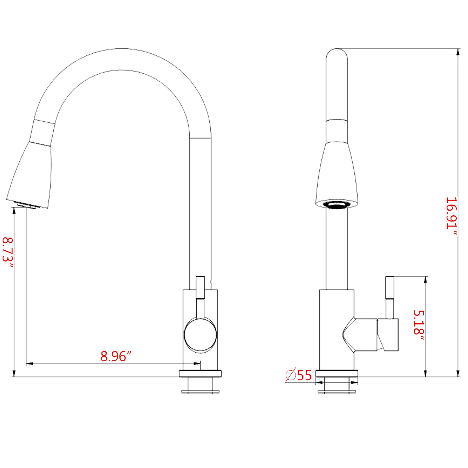 Aquacubic Konventionella hushållsblandare produkter Pull Down Kökskran